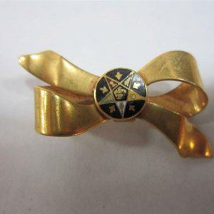 Vintage Bow Pin With Star Design In The Center